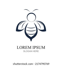 nature Bee honey  logo vector icon illustration design  template