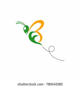 Nature Bee Honey Logo Vector