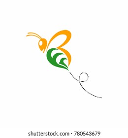 Nature Bee Honey Logo Vector