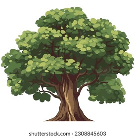 Nature big tree vector illustration over white