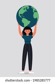 Nature biodiversity conservation as care with protection or preservation illustration. Ecosystem climate awareness. Ecological and green planet person concept.
