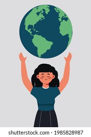 Nature biodiversity conservation as care with protection or preservation illustration. Ecosystem climate awareness. Ecological and green planet person concept.