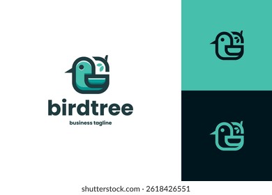 nature bird forest logo vector