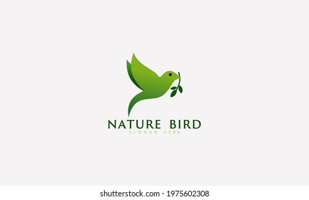 Nature bird leaf logo vector concept