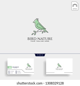 nature bird line art logo template vector icon element isolated