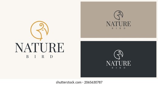 Nature bird logo illustration teplate design