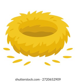 nature bird nest empty flat color vector illustration template design