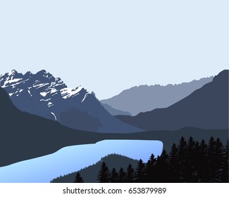 Nature bonding with mountain and forest