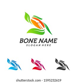 Nature Bone logo design template. Concept Vector of human body health. Emblem symbol Icon.