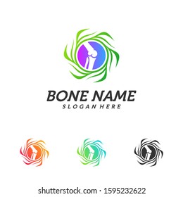 Nature Bone logo design template. Concept Vector of human body health. Emblem symbol Icon.