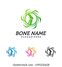 Nature Bone logo design template. Concept Vector of human body health. Emblem symbol Icon.