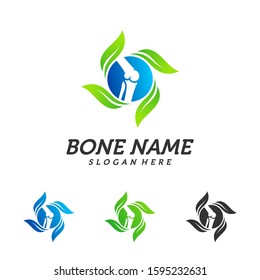 Nature Bone logo design template. Concept Vector of human body health. Emblem symbol Icon.