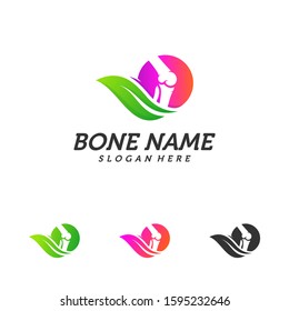 Nature Bone logo design template. Concept Vector of human body health. Emblem symbol Icon.