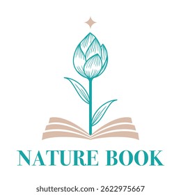 naturbuch bibliothek flach minimalistisch logo design