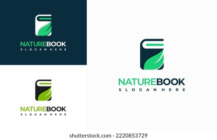 Nature Book Logo designs vector, Nature Education logo