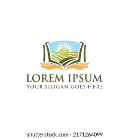 nature book logo , farm logo