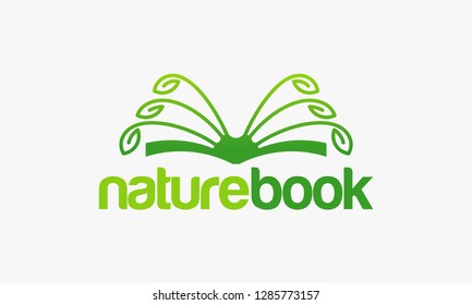 Nature Book Logo template designs with floral and leaf symbol vector illustration