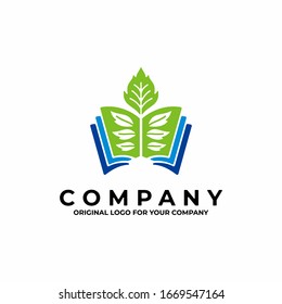 Nature Book Logos Learning Education Can Stock Vector (Royalty Free ...