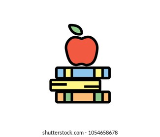 nature book stack icon design illustration,cartoon design style, designed for print and web