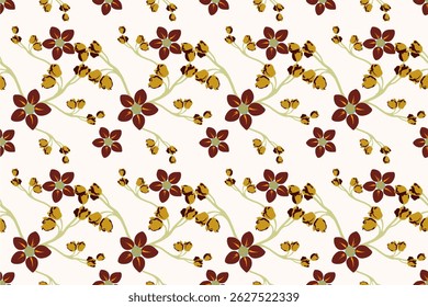 Nature booming flowers seamless pattern. Hand draw flower. Ethnic flower. Floral design print for all. Texture design, textile, fabric, printing. Vintage pattern. Vector design 