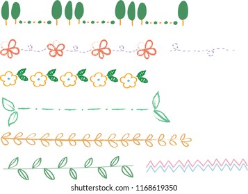 Nature border hand drawing pack