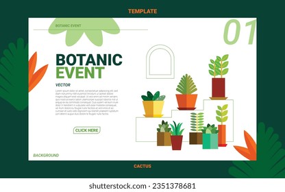 Nature Botanic Event layout template design. Graphic vector 