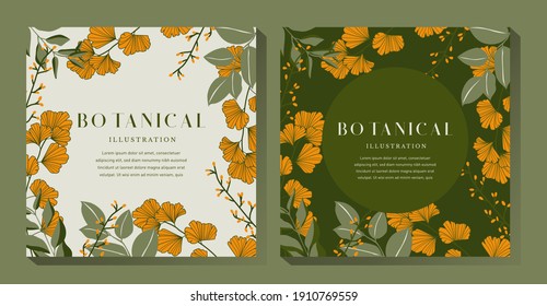 Diseño de plantilla de fondo botánico de naturaleza