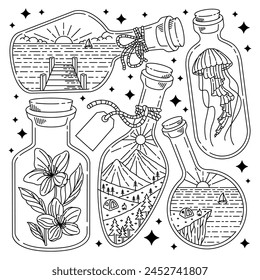 nature in a bottle illustration vector