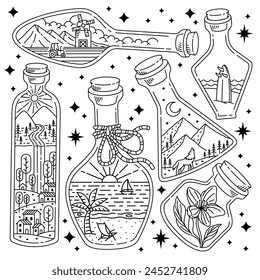 nature in a bottle illustration vector