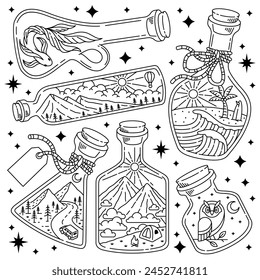 nature in a bottle illustration vector