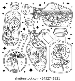 naturaleza en una botella ilustración Vector