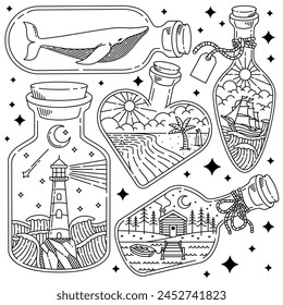 nature in a bottle illustration vector
