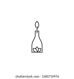 nature bottle plant logo vector concept with line art, simple, and elegant styles