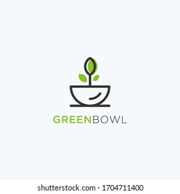 Nature bowl logo design vector template