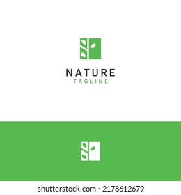 Nature box logo template, Box and tree concept
