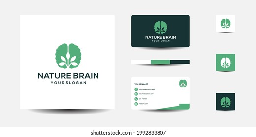 nature, brain logo design and inspiration for business card.Premium vector