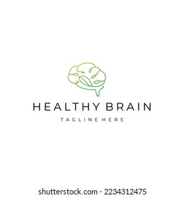 Nature brain logo design vector