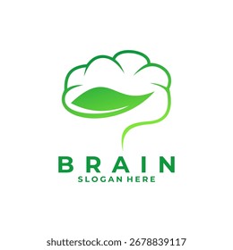 Nature Vetor de design de logotipo cerebral. Modelo de design do logotipo Peace Mind Health