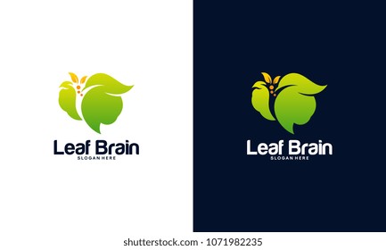 Nature Brain logo designs concept vector, Nature Mind logo template