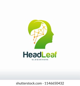 Nature Brain logo designs concept vector, Nature Mind logo template