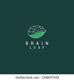 Nature brain tech logo design vector
