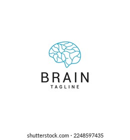 Vector de diseño de logotipo de tecnología cerebral
