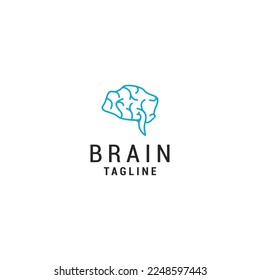 Nature brain tech logo design vector