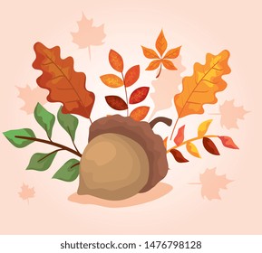 nature branches plants and nut fruit