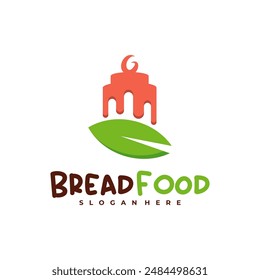 Naturaleza Plantilla de Vector con el logotipo de Bread Food, Conceptos creativos de diseño del logotipo de Bread Leaf