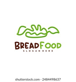Nature Bread Food logo vector template, Creative Bread Leaf logo design concepts