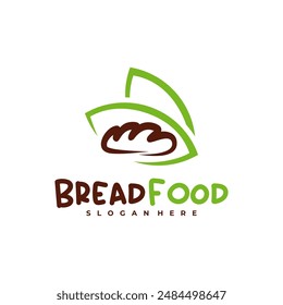 Nature Bread Food logo vector template, Creative Bread Leaf logo design concepts