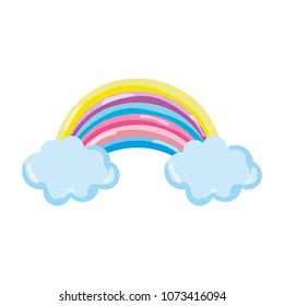 nature bright rainbow with clouds in the sky