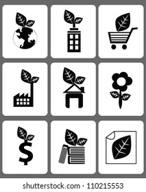 Nature and business icon sets,Vector
