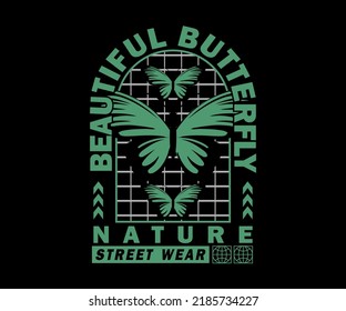 nature butterfly aesthetic graphic design for creative clothing, for streetwear and urban style t-shirts design, hoodies, etc.